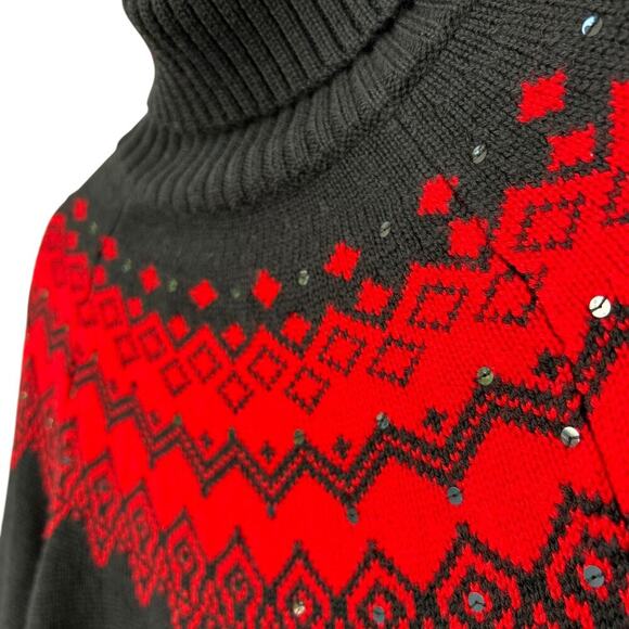 NWT Vintage Women's Pendleton Merino Wool Nordic Turtleneck Sweater Size Small - Picture 3 of 7